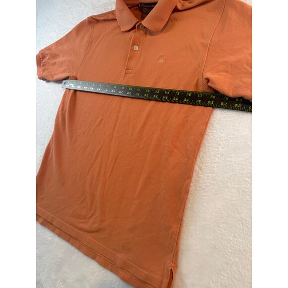 Brooks Brothers Performance Knit Cotton Polo Men Size Large Orange Golf Shirt - Picture 4 of 7